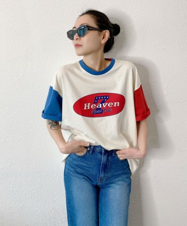 2 Tones Prtined Tee #250303